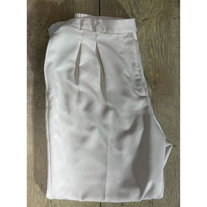 Talbots Pleated Beige Front Zip Polyester Dress Pants Trousers Belt Loops 14 Pet